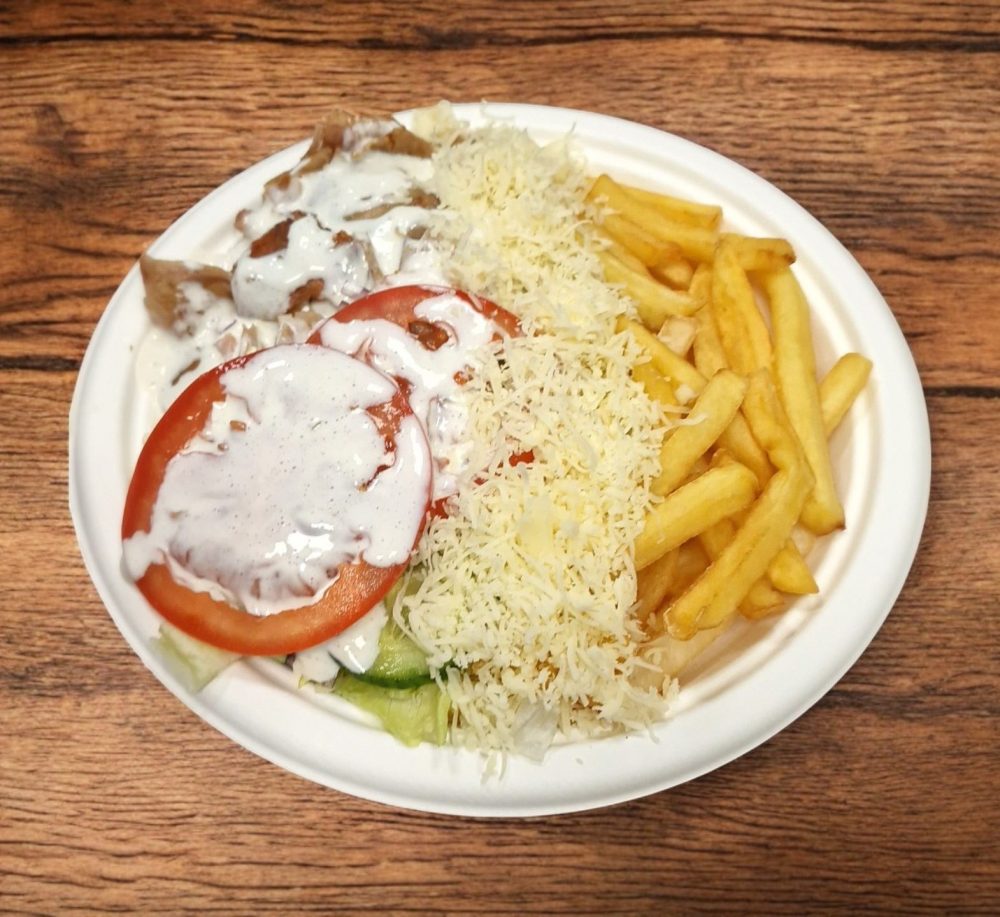Gyros tál sajttal